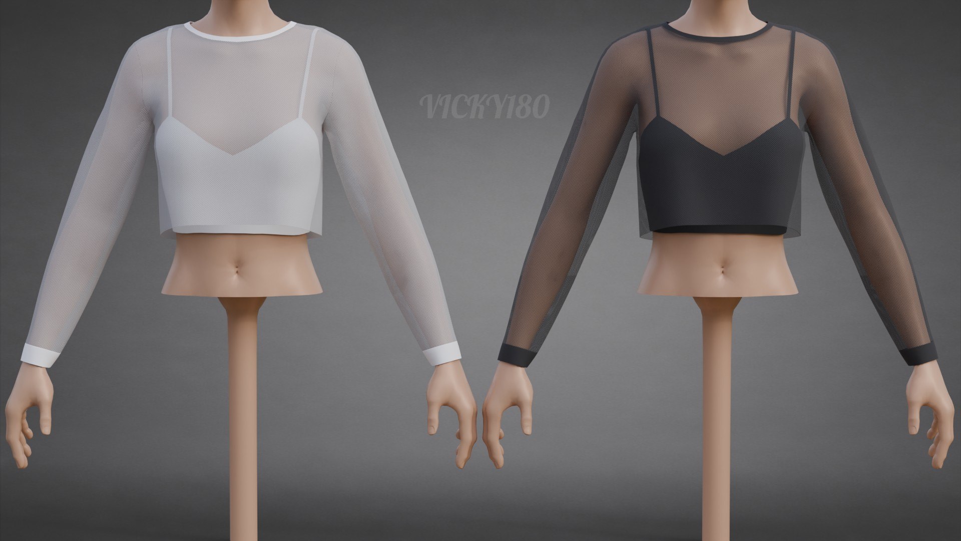 3D Mesh Fishnet Crop Top  Cami Singlet - Black  White 3D Shirt Model https://p.turbosquid.com/ts-thumb/04/T1ASU2/J8/thumbnail/jpg/1792588832/1920x1080/fit_q87/7cba7624560b5514e64d41338eb53ae464666438/thumbnail.jpg