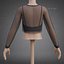 Mesh Fishnet Crop Top  Cami Singlet - Black  White 3D Shirt Model