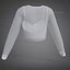 Mesh Fishnet Crop Top  Cami Singlet - Black  White 3D Shirt Model