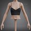 Mesh Fishnet Crop Top  Cami Singlet - Black  White 3D Shirt Model
