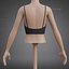 Mesh Fishnet Crop Top  Cami Singlet - Black  White 3D Shirt Model