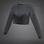 Mesh Fishnet Crop Top  Cami Singlet - Black  White 3D Shirt Model