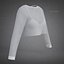 Mesh Fishnet Crop Top  Cami Singlet - Black  White 3D Shirt Model