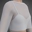 Mesh Fishnet Crop Top  Cami Singlet - Black  White 3D Shirt Model
