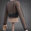 Mesh Fishnet Crop Top  Cami Singlet - Black  White 3D Shirt Model
