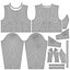 Mesh Fishnet Crop Top  Cami Singlet - Black  White 3D Shirt Model
