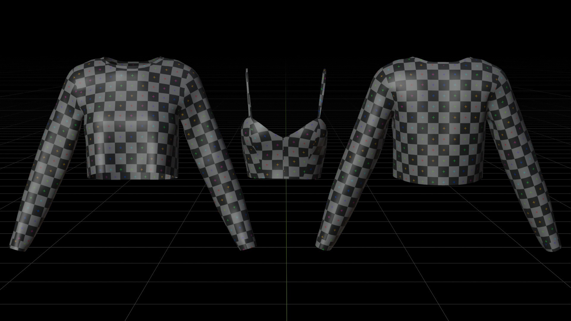 3D Mesh Fishnet Crop Top  Cami Singlet - Black  White 3D Shirt Model https://p.turbosquid.com/ts-thumb/04/T1ASU2/rp/viewport_uv/jpg/1792588841/1920x1080/fit_q87/8b071eca3fab4afd575429848bdbbdbe1ef24f12/viewport_uv.jpg