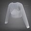 Mesh Fishnet Crop Top  Cami Singlet - Black  White 3D Shirt Model