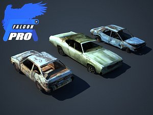 wreak devastated cars 3d model