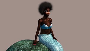 3D african mermaid