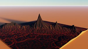 3D Volcano Terrain 4
