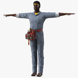 3D model dark skin black man