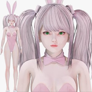 Bunny Girl 0002 - Rig - Unreal - Unity - Blender - Animated - Realistic Female Character