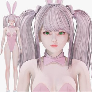 Bunny Girl 0002 - Rig - Unreal - Unity - Blender - Animated - Realistic Female Character
