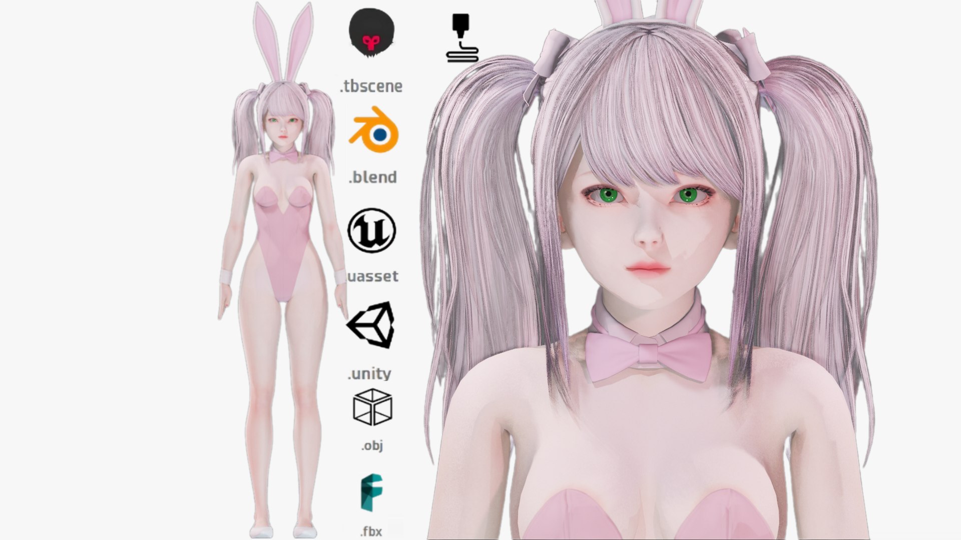 3D Bunny Girl 0002 - Rig - Unreal - Unity - Blender - Animated - Realistic Female Character https://p.turbosquid.com/ts-thumb/04/XmtzWG/Us/1c/png/1751843652/1920x1080/fit_q87/c7821d0509df86e91dc2a5bf552a2f8e8609502b/1c.jpg