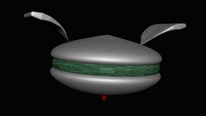 3D Cartoon UFO with Wings