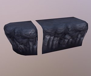 cartoon volcanic cliff obj