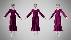Dress 25 Plum Velvet With Design