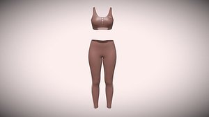 Girls Bralette With Leggings V3 In Low Poly 3D