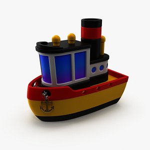 Cartoon Boat 3D model