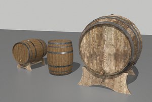 3D wooden barrels