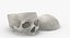 Crânio Humano Real Cranial 02 Corte Com Pedaço Branco Pose 04