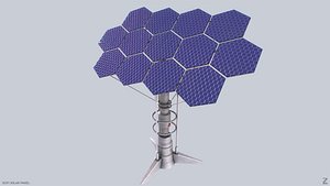3D Scifi solar panel