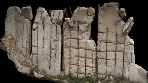 concrete broken fence industrial wall photogrammetry