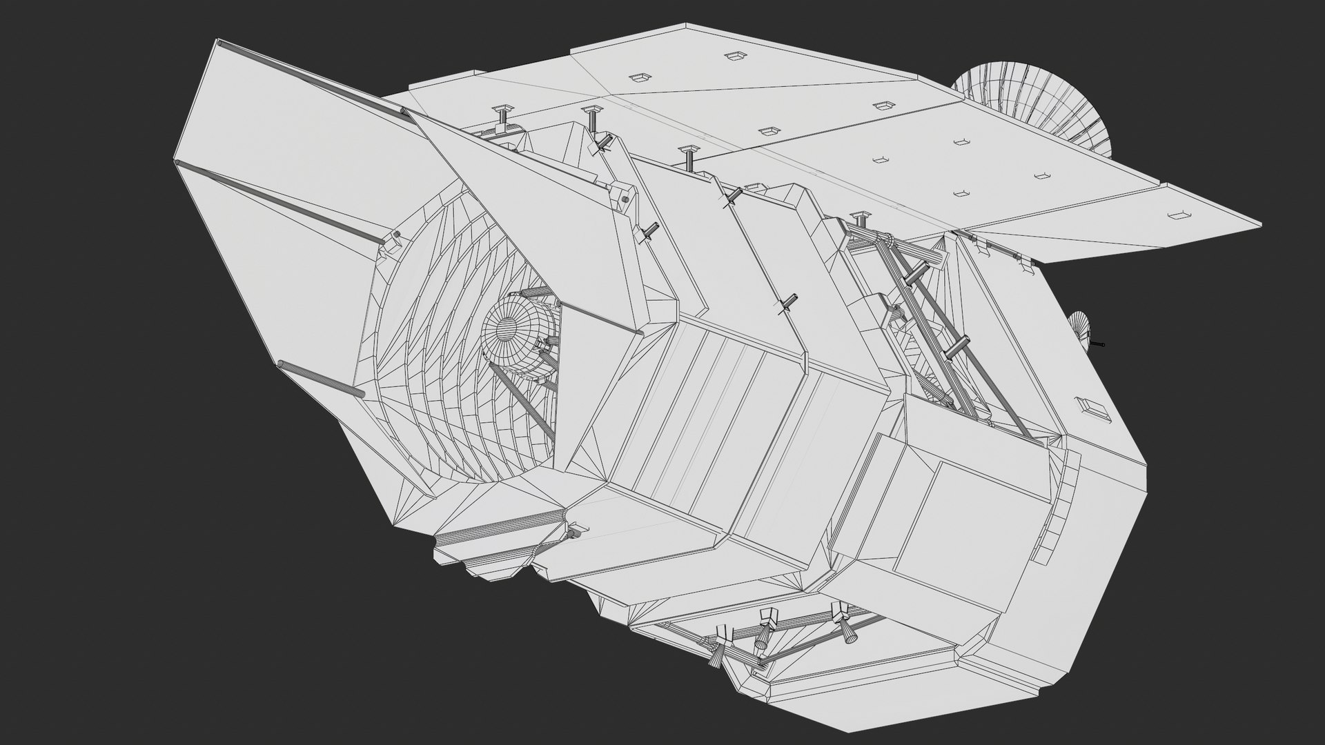 3D Nancy Grace Roman Space Telescope model https://p.turbosquid.com/ts-thumb/05/KwGje6/Pb/screenshot048/png/1749334824/1920x1080/fit_q87/14014327aabb92b027f4d3d7ce96ec7171328b74/screenshot048.jpg