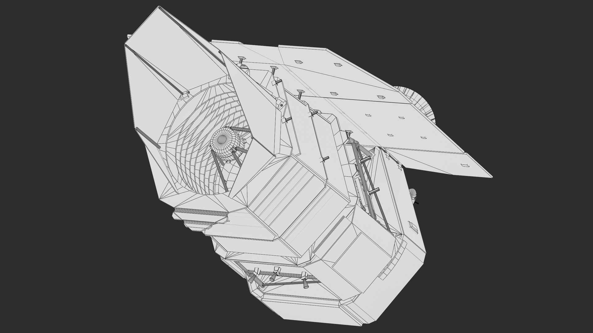3D Nancy Grace Roman Space Telescope model https://p.turbosquid.com/ts-thumb/05/KwGje6/ns/screenshot049/png/1749334825/1920x1080/fit_q87/0326800e03a20b1101d94478205101fce49b1df2/screenshot049.jpg