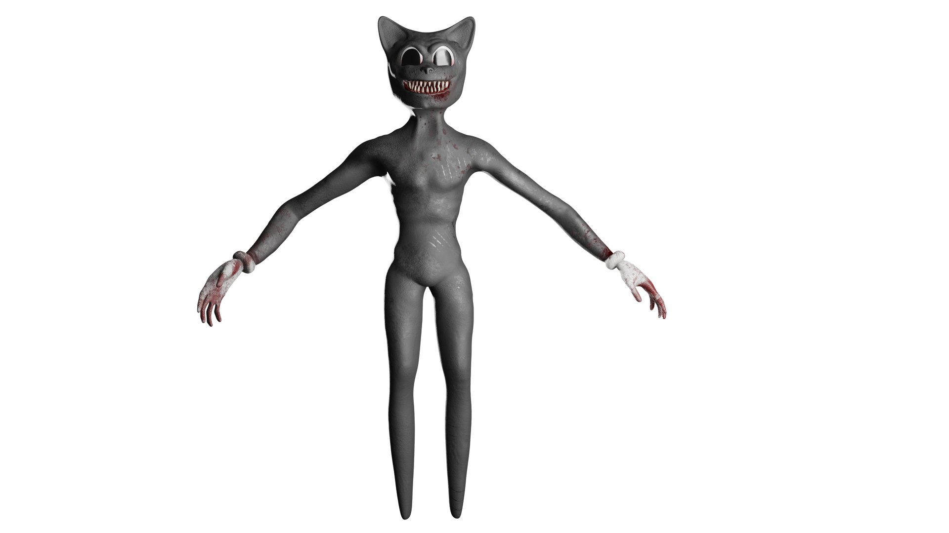 3D Cartoon Cat IK Rigged trevor henderson - TurboSquid 2096381