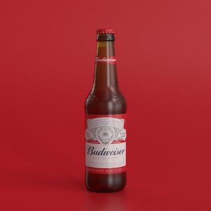 3D budweiser beer bottle