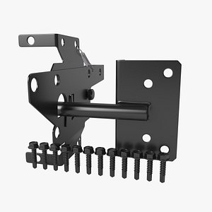3D model Door Hook and Eye Latch with Mounting Screws Black - TurboSquid  1857930