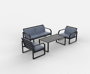 Simple Seater Sofa 3 3D model