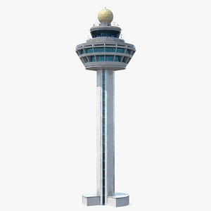 changi airport control tower 3D model