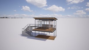 Modern Forest Cabin House 3D
