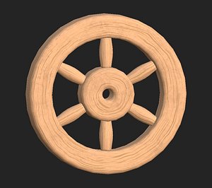 3D wooden wheel model