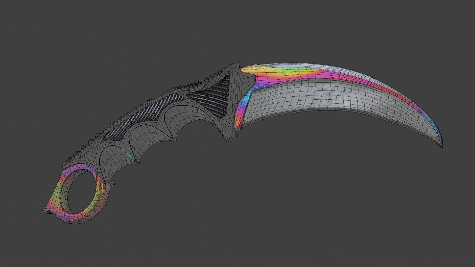 3D Model Colourful Karambit Knife Pbr - TurboSquid 1692321