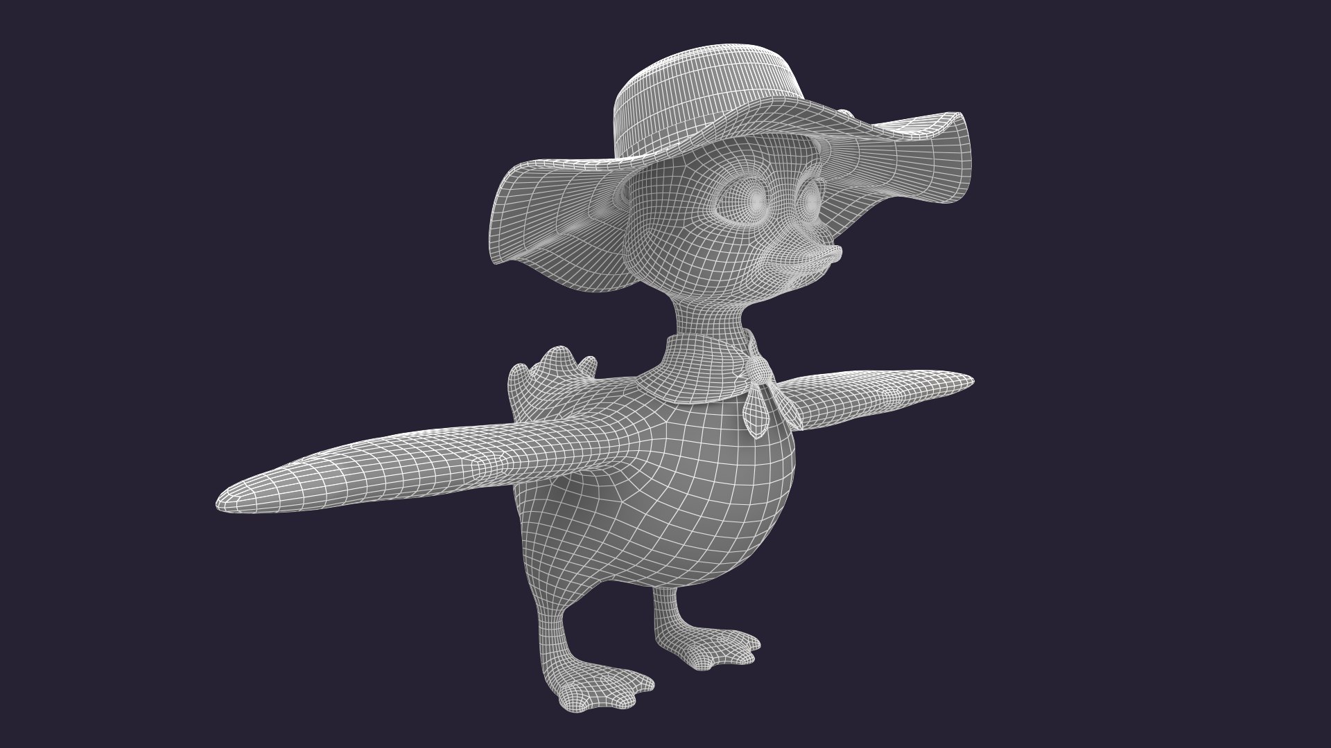 3D duck - hight animal https://p.turbosquid.com/ts-thumb/05/sayVHV/i1G4Jfqd/previewwireframe02/png/1550465744/1920x1080/fit_q87/b83751c8d4b6d0024b17d2e16ed618674e3e55d5/previewwireframe02.jpg