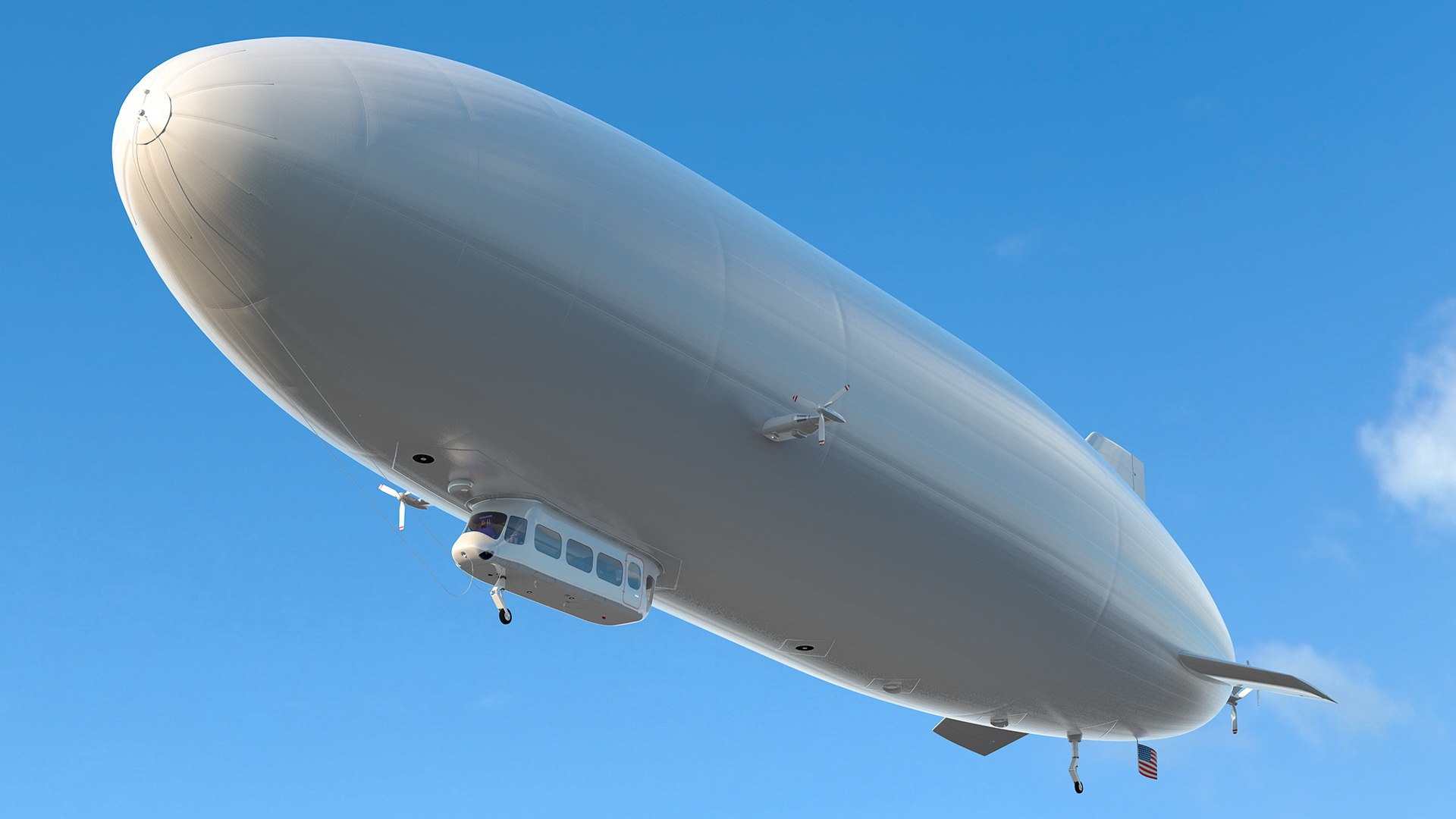Blimp Airship Generic Rigged 3D model preview