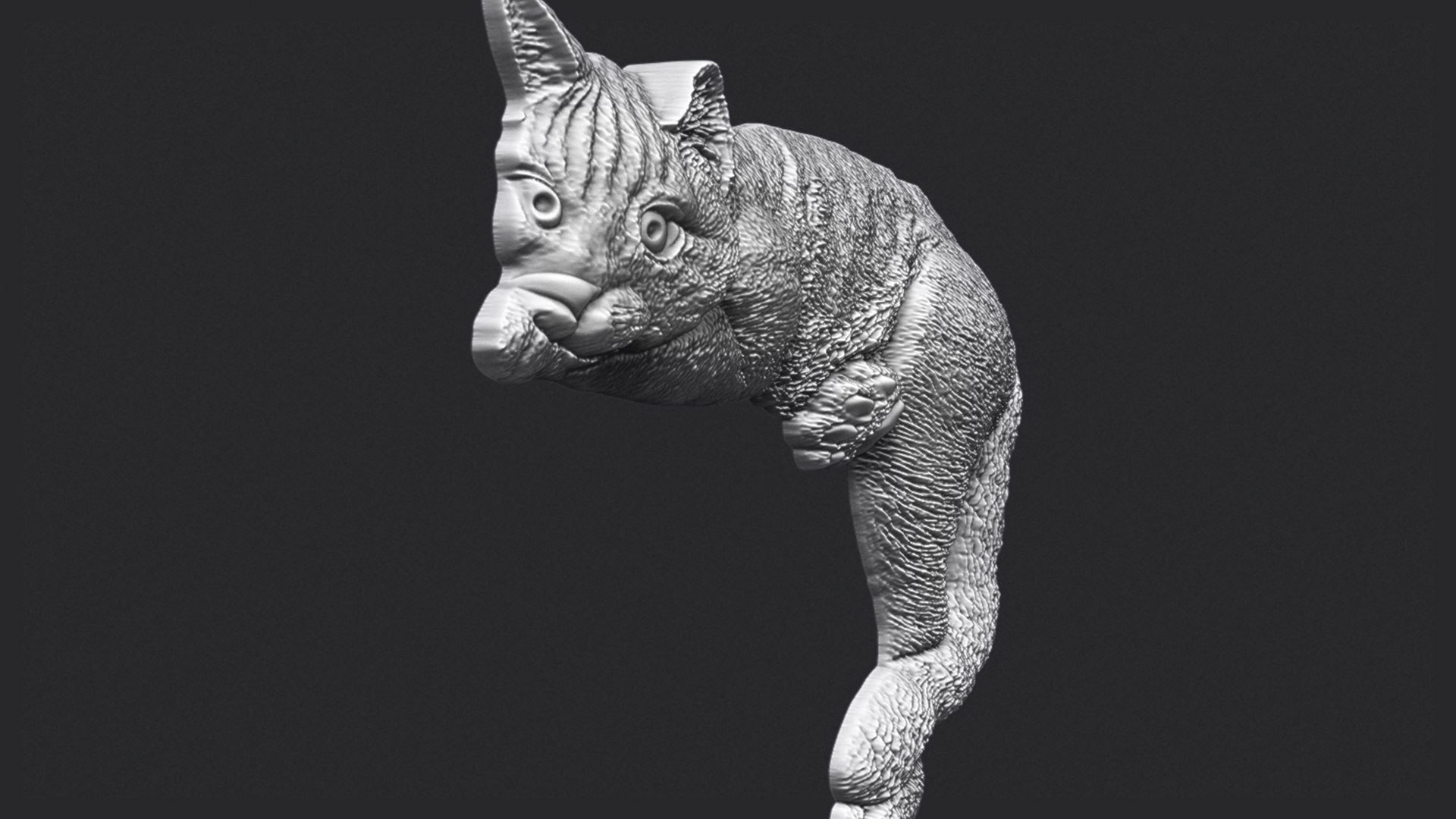 Lazy Cat Bas-Relief 3D - TurboSquid 2092587