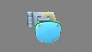 Cartoon padlock 3D model