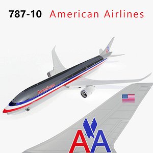 3d model 787 american airlines