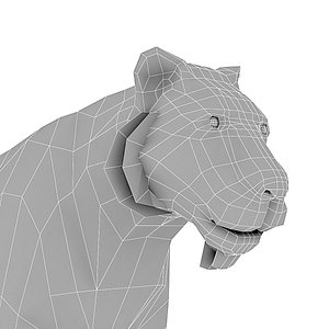 low poly tiger base model