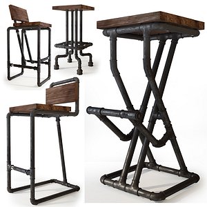 bar stool made of pipes