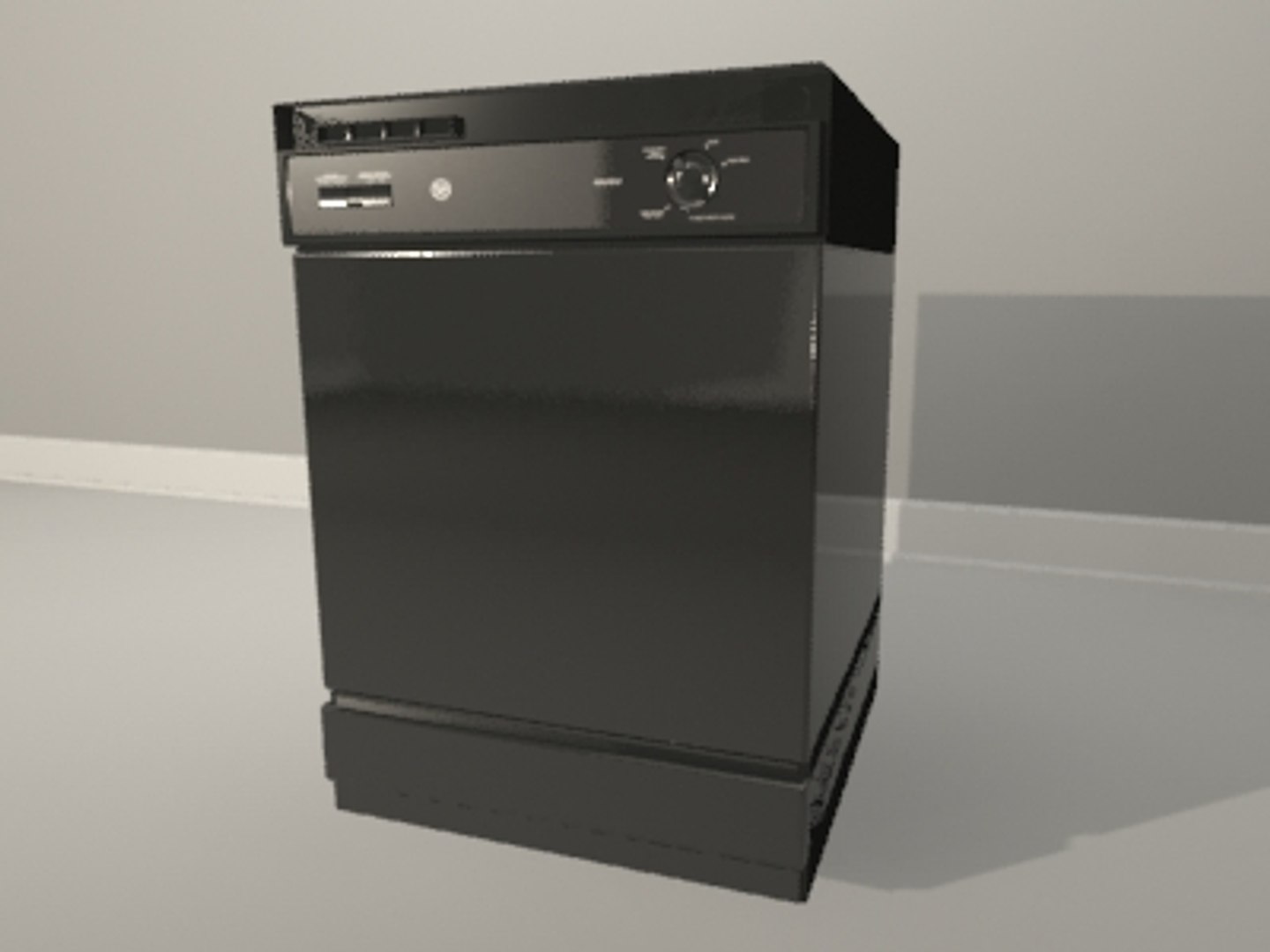 3d black ge dishwasher