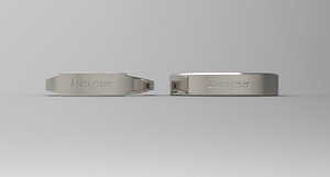 Designer Couple Ring Platinum 3D model