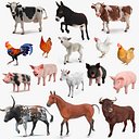 Colección 5 de animales de granja de gran tamaño