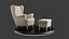 IKEA Strandmon Kelinge Bej Armchair and Pouf
