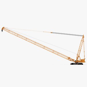 3D Heavy Lifting Crawler Crane Yellow Rigged for Cinema 4D